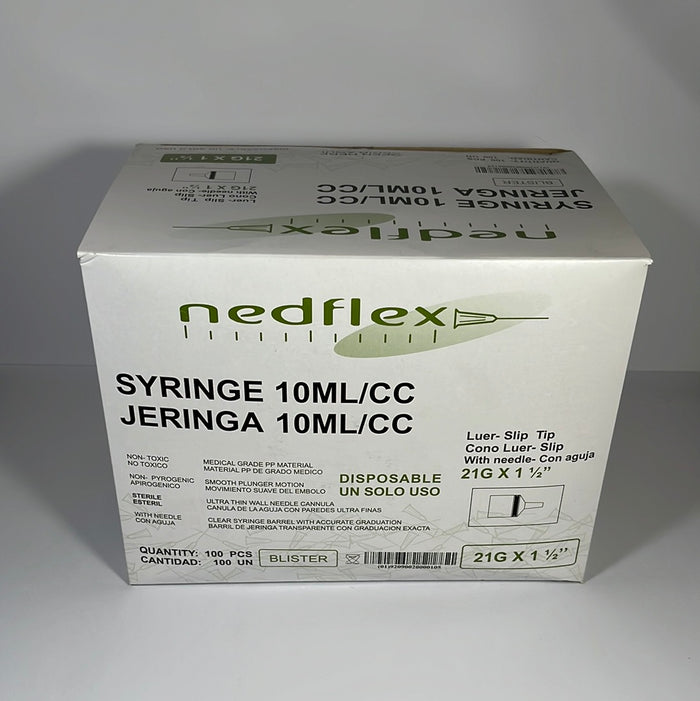 JERINGA LUER SLIP 10cc C/AGUJA 21G x 1 1/2